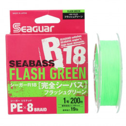 Плетеный шнур Seaguar R-18 Kanzen Seabass Flash Green X8 1.5 200м - Оружейно-рыболовный центр BALLISTICA