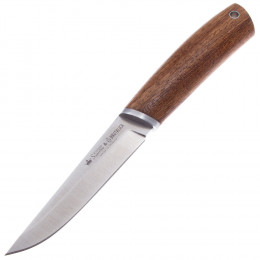 Нож MALAMUTE Niolox SW WH LS (StoneWash, Walnut Handle, Leather Sheath) - Оружейно-рыболовный центр BALLISTICA