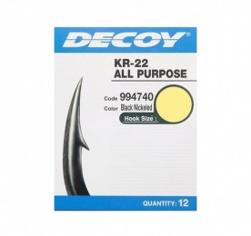 КРЮЧОК DECOY ОДИНАРНЫЙ KR-22 #2 BLACK NICKELED (10 ШТ) - Оружейно-рыболовный центр BALLISTICA