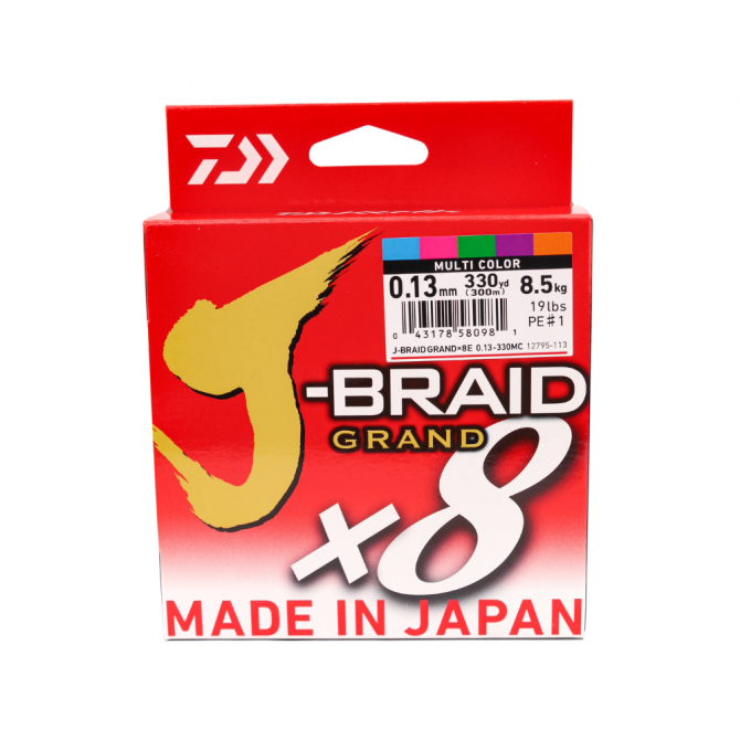 Леска плетеная J-BRAID GRAND X8E 0.13mm-330yds MULTI COLOR 12795-113RU - Оружейно-рыболовный центр BALLISTICA