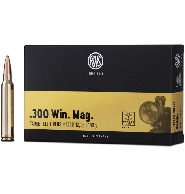 Патроны RWS 300 WinMag Target Elite Plus 12.3g/190gr - Оружейно-рыболовный центр BALLISTICA