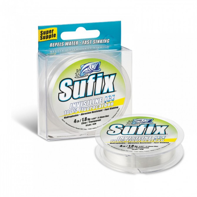 ЛЕСКА ЗИМНЯЯ SUFIX INVISILINE ICE FLUOROCARBON ПРОЗРАЧНАЯ 50М 0.28ММ 5,5КГ - Оружейно-рыболовный центр BALLISTICA