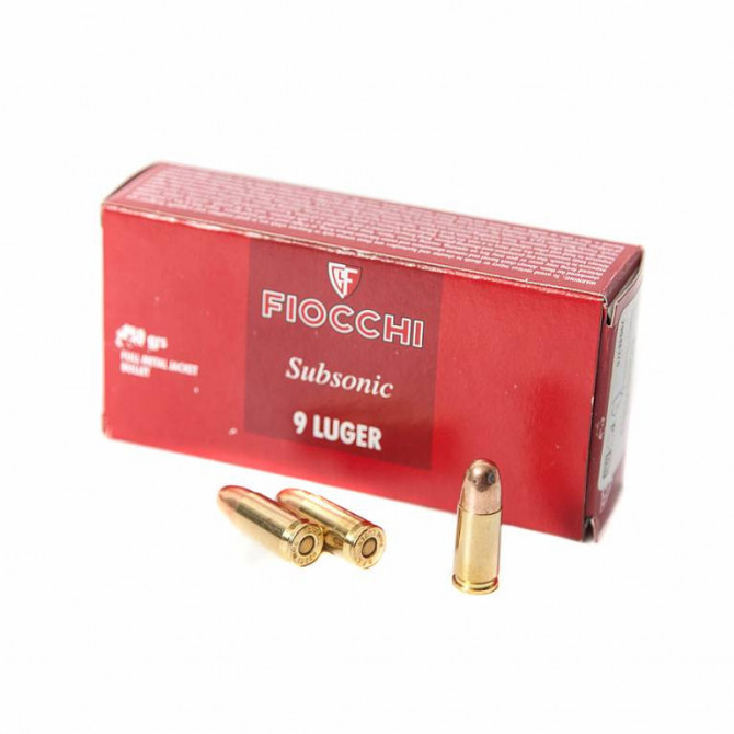 Патроны FIOCCHI 9mm Luger 158/10.24 Subsonic FMJ (50) - Оружейно-рыболовный центр BALLISTICA