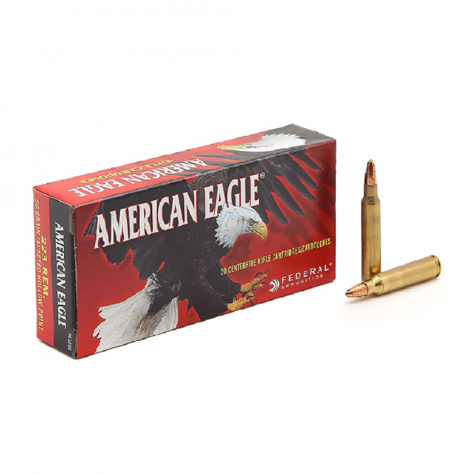 ПАТРОНЫ FEDERAL, КАЛ. 223 REM. AMERICAN EAGLE JAKETED HP (50/3,24 ГР)  - Оружейно-рыболовный центр BALLISTICA